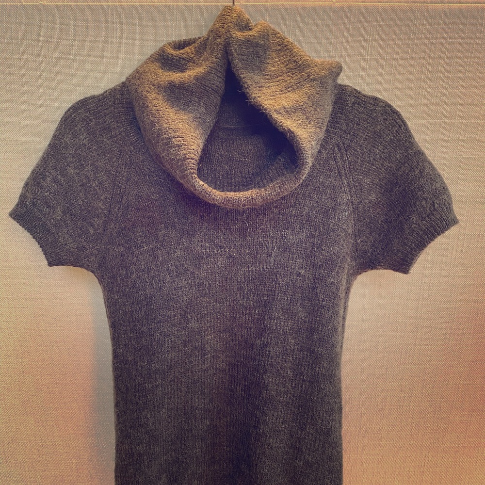 Brown and gray cowl neck sweater